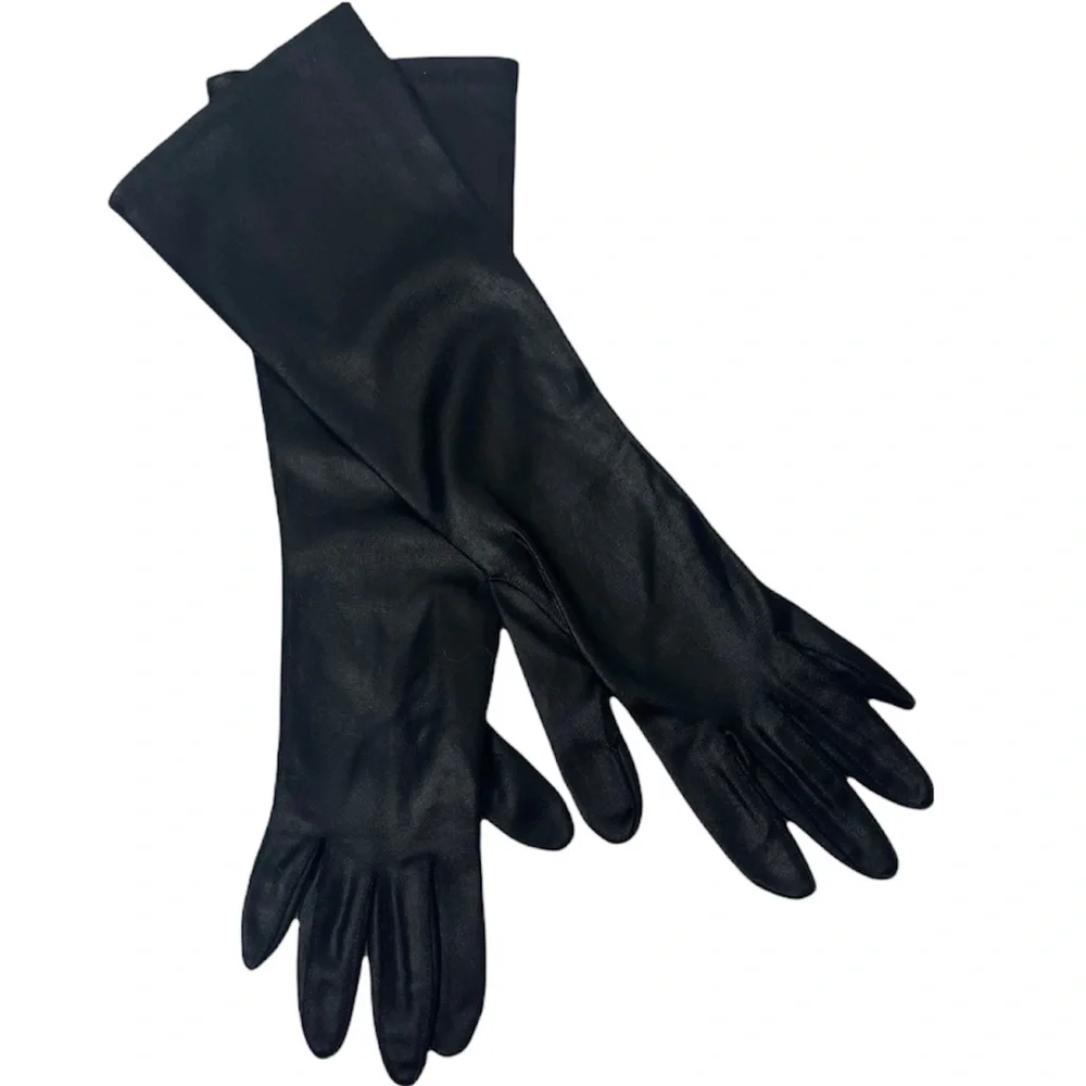 Long Length Gloves Black Vintage Dress Gloves Victorian Edwardian Audrey Hepburn